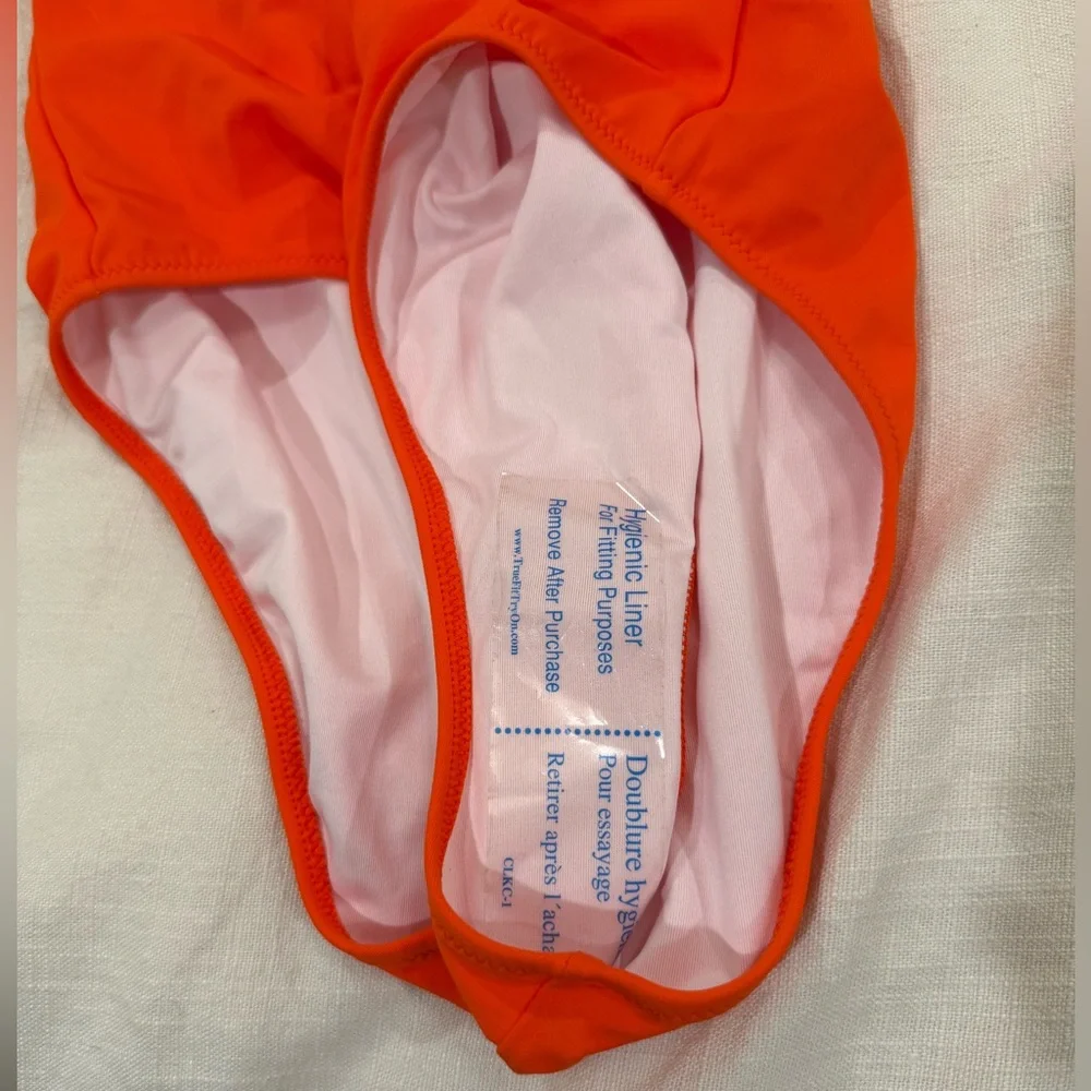 PINK Victoria's Secret Vibrant Orange One-Piece Swimsuit NWT - Picture 9 of 10